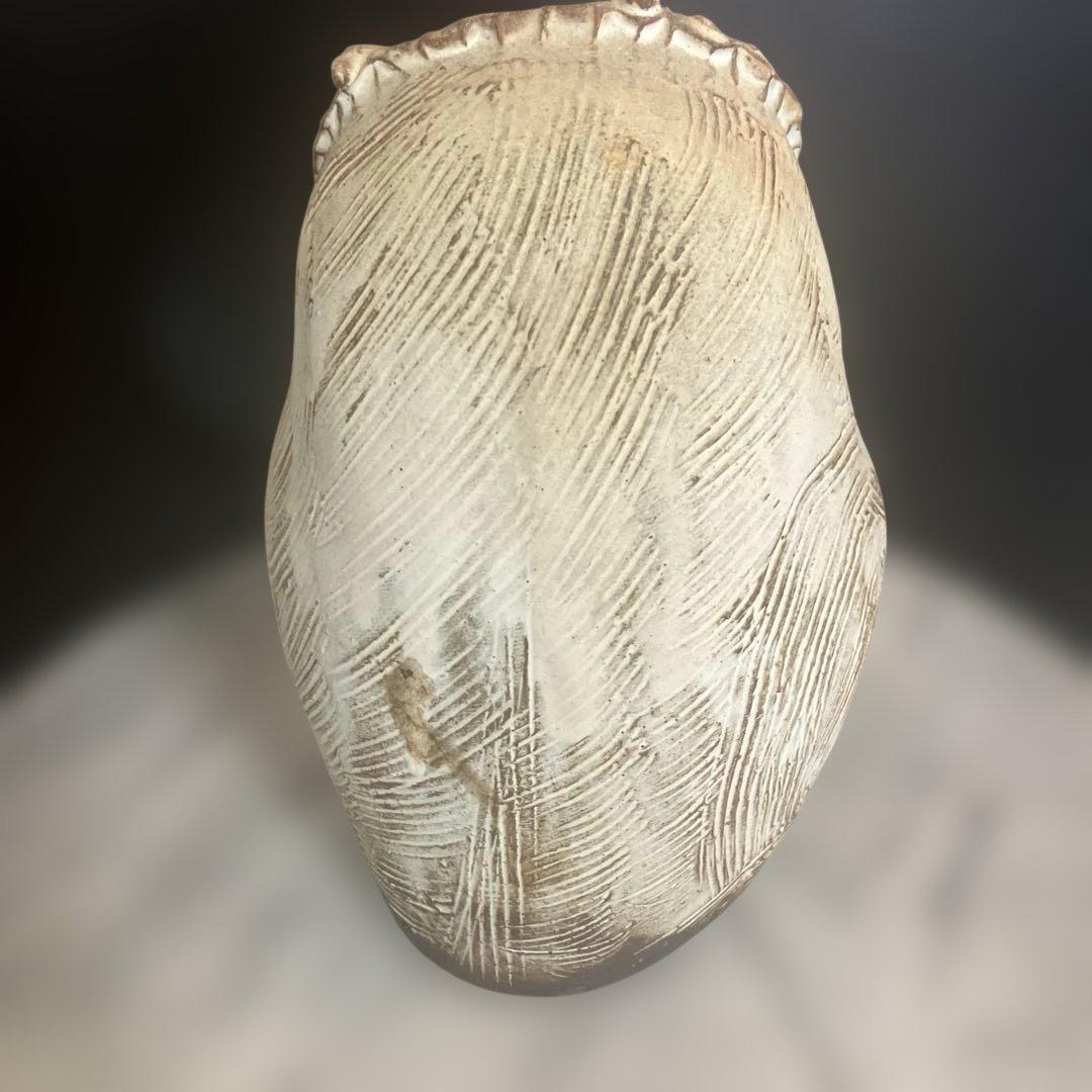 フクロウ家族の陶器置物 高さ約18cm