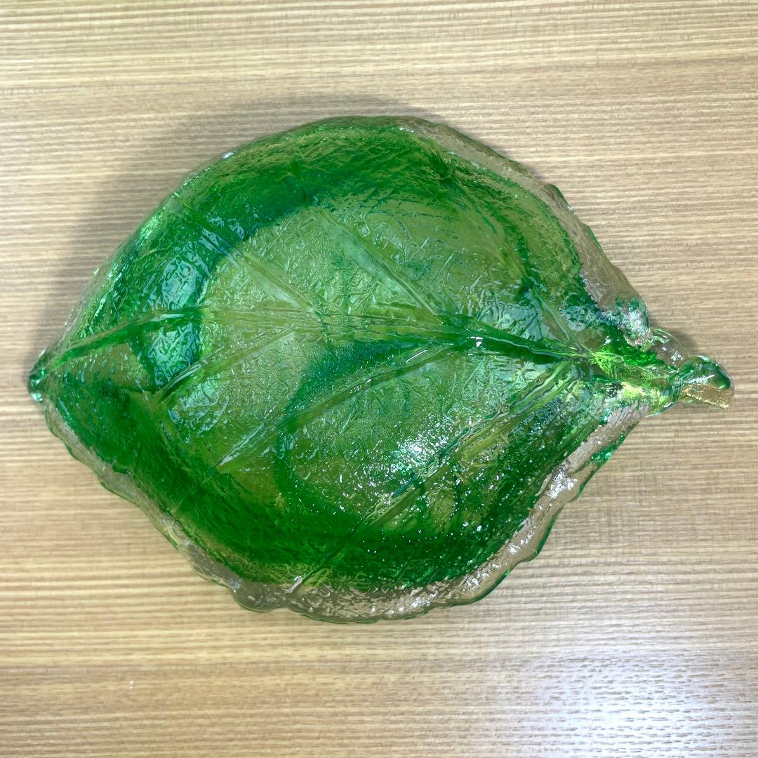 ガラス皿 リーフ 葉っぱ ボタニカル 金彩 3枚セット