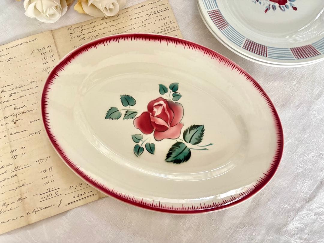 フランスアンティーク✧サルグミンヌ ❁⃘絵画のように美しい 薔薇のラヴィエꕤ︎︎˚⁎