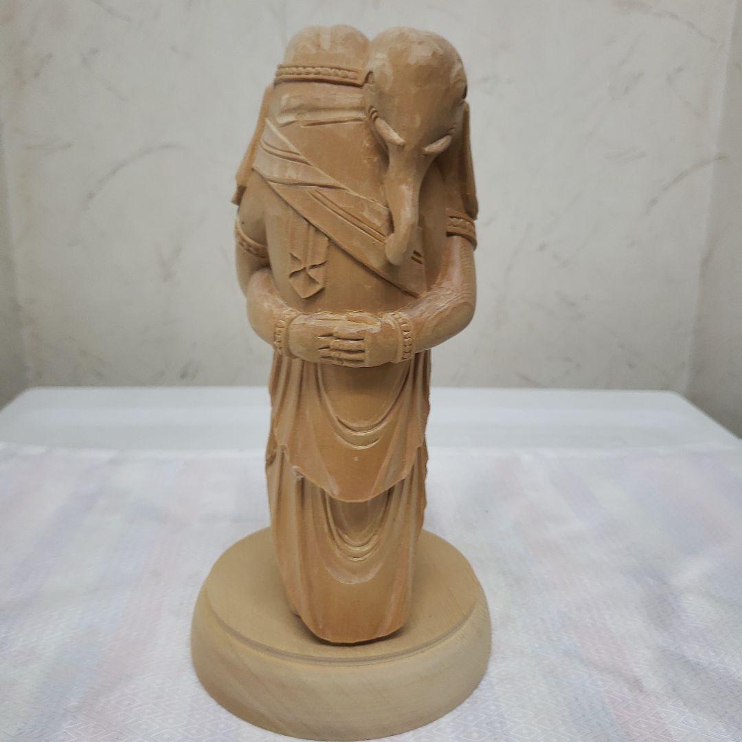 蔵出し特価ヒバ材 歓喜天 約21cm◆大聖歓喜天 象鼻天 ガネーシャ