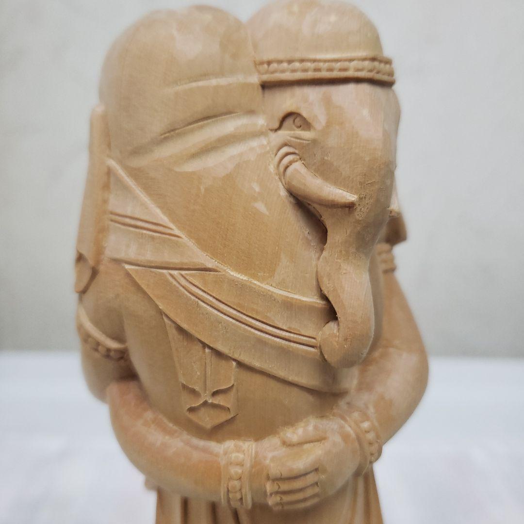 蔵出し特価ヒバ材 歓喜天 約21cm◆大聖歓喜天 象鼻天 ガネーシャ