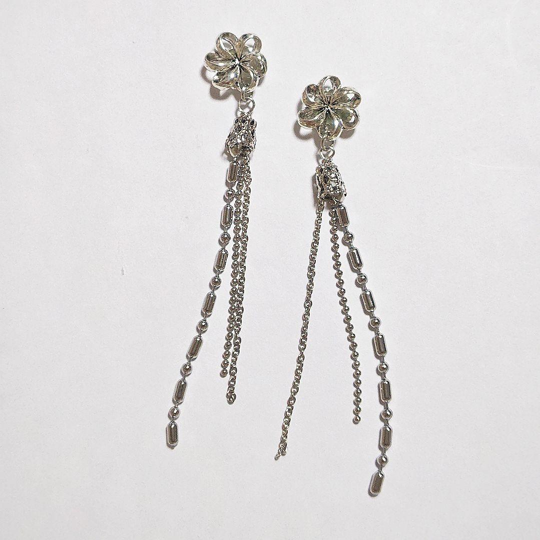 【1217】花型シルバーピアスイヤリング