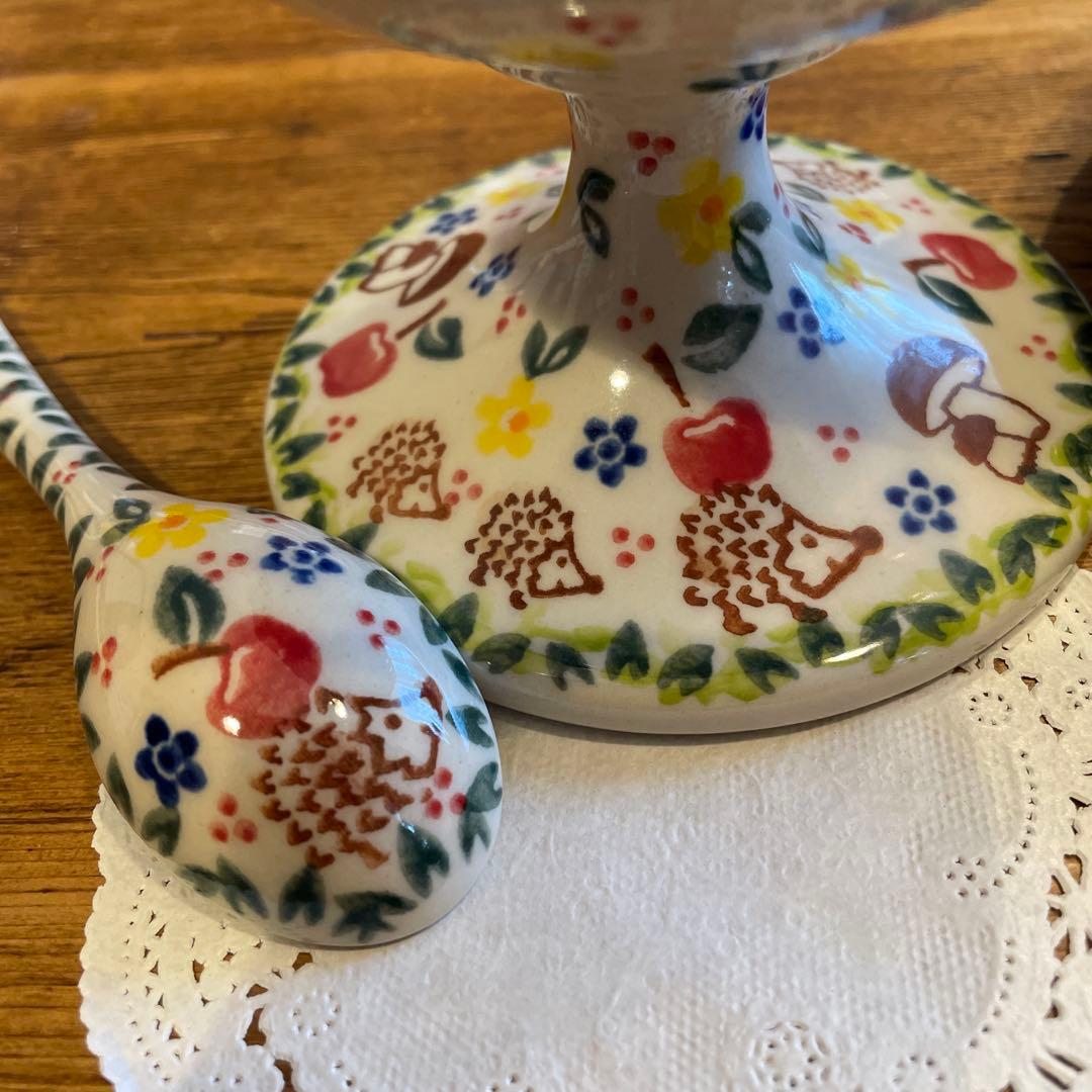 新品VENAポーランドポタリー可愛い大渋滞！ハリネズミの親子はりねずみ3点セット