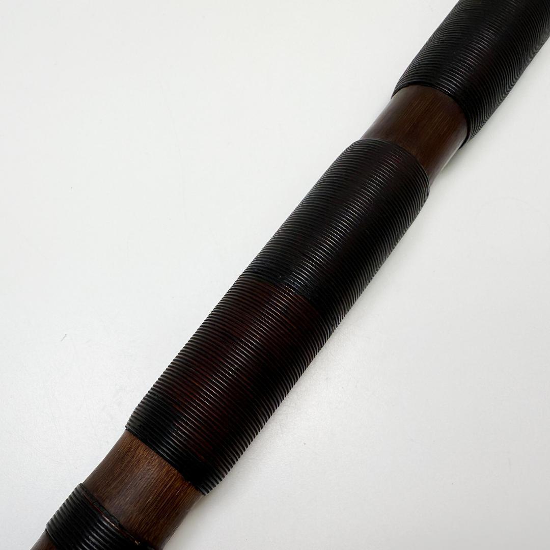 年代物 能管 39.5㎝ 竹管 内朱塗 能笛 頭金 和楽器 横笛