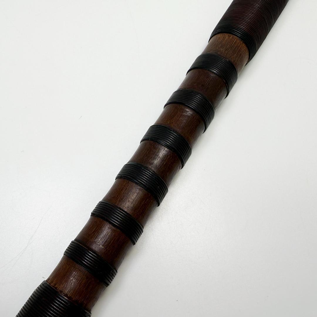 年代物 能管 39.5㎝ 竹管 内朱塗 能笛 頭金 和楽器 横笛