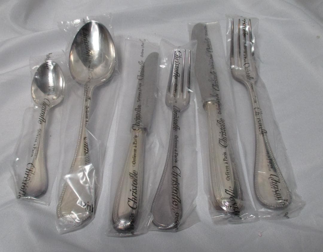 【新品未使用】2セット　クリストフル 12点カトラリーセット　革ケース付
