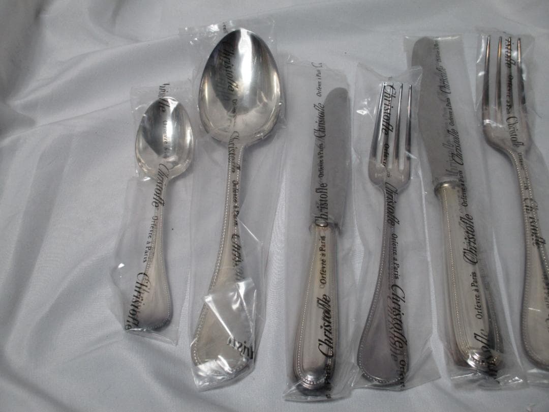 【新品未使用】2セット　クリストフル 12点カトラリーセット　革ケース付