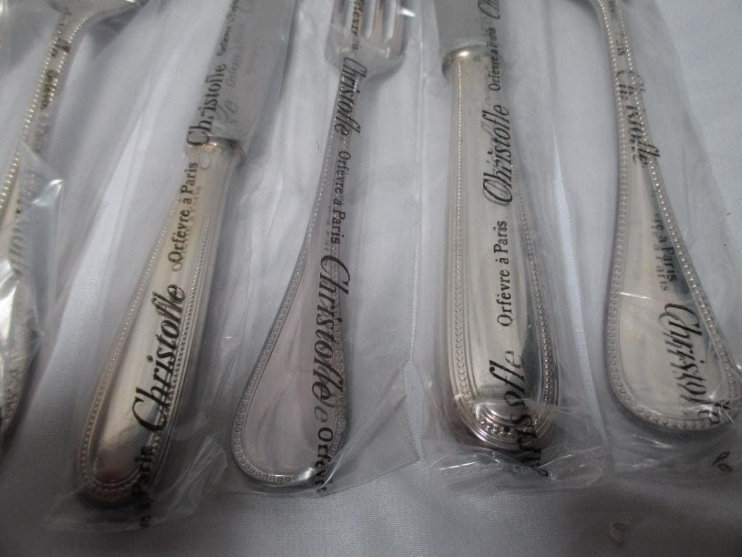 【新品未使用】2セット　クリストフル 12点カトラリーセット　革ケース付