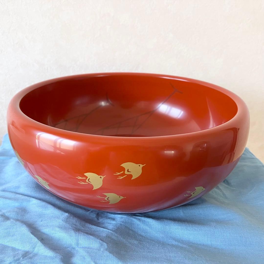 平安象彦 菓子鉢 網干に千鳥