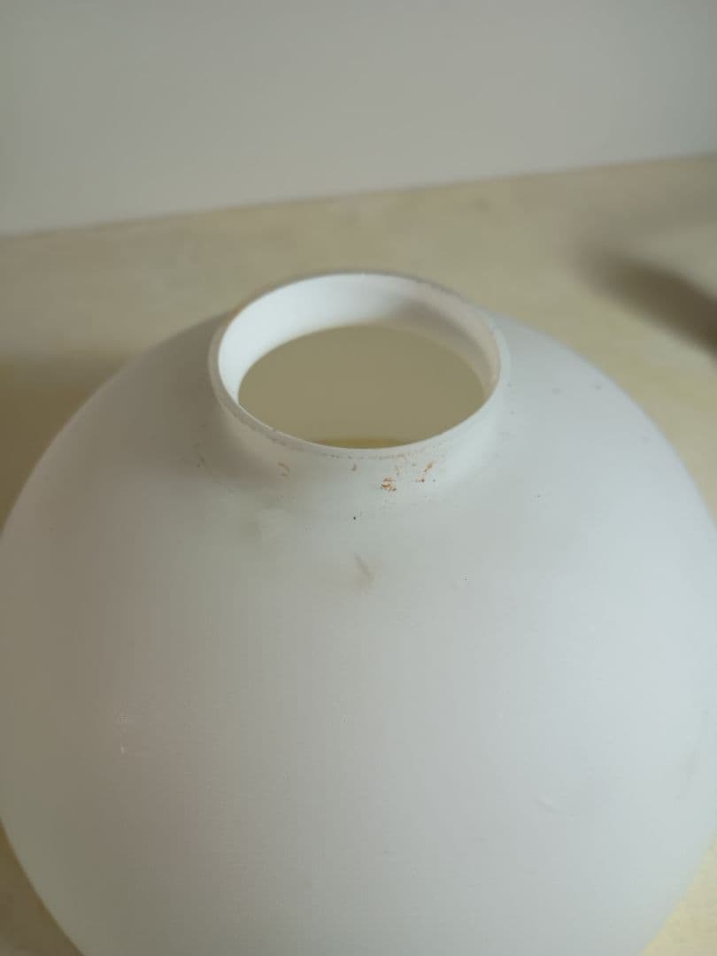 昭和レトロ 椀型 乳白ガラス 電笠 取付金具ソケット付