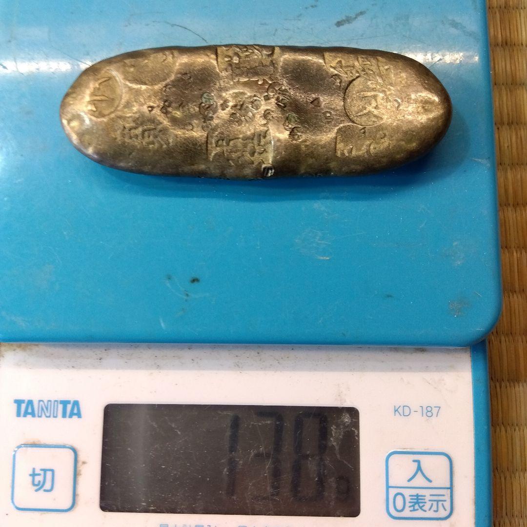 元文丁銀　138g　ケース入り　刻印有り　8.4✕3.1 厚み4㎜