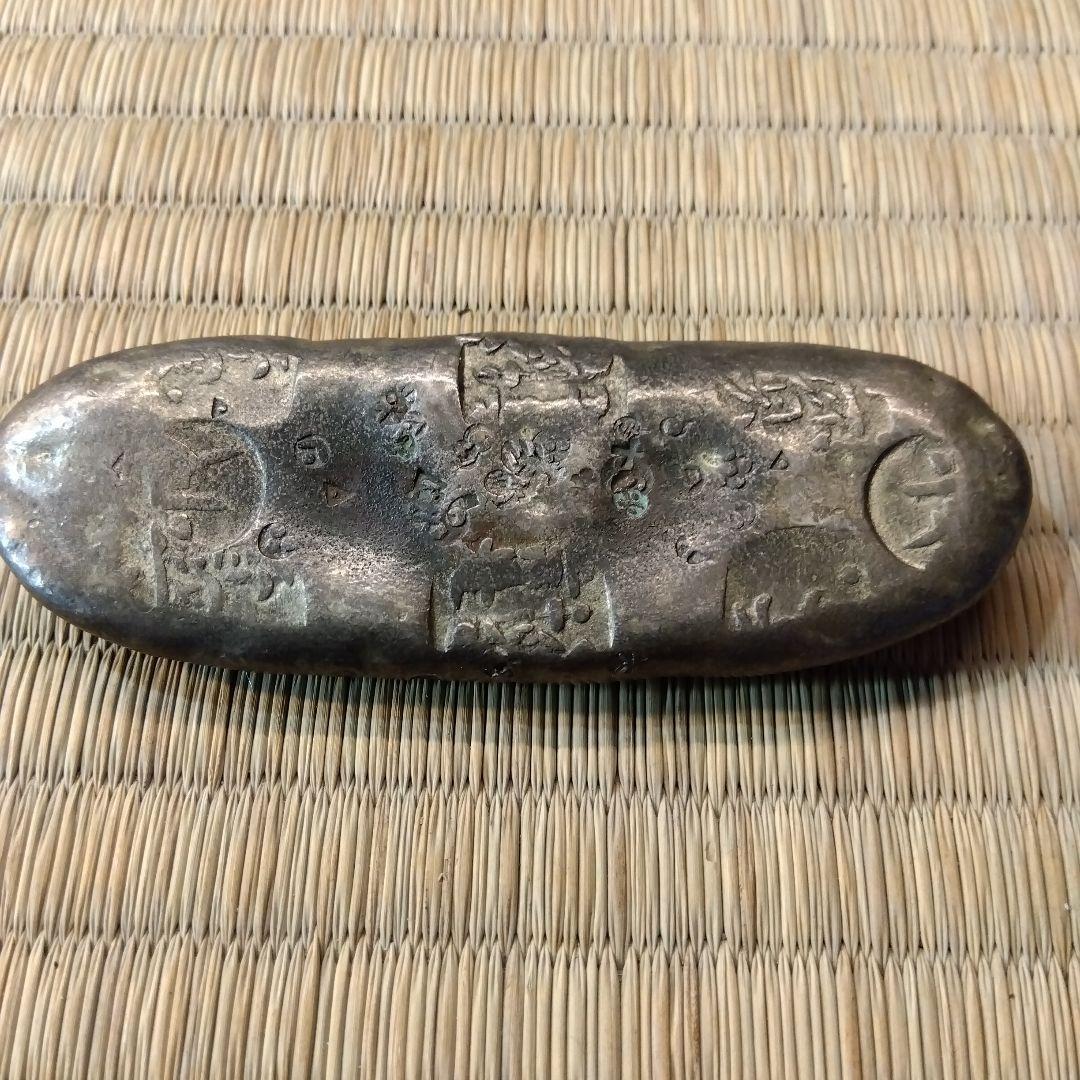 元文丁銀　138g　ケース入り　刻印有り　8.4✕3.1 厚み4㎜