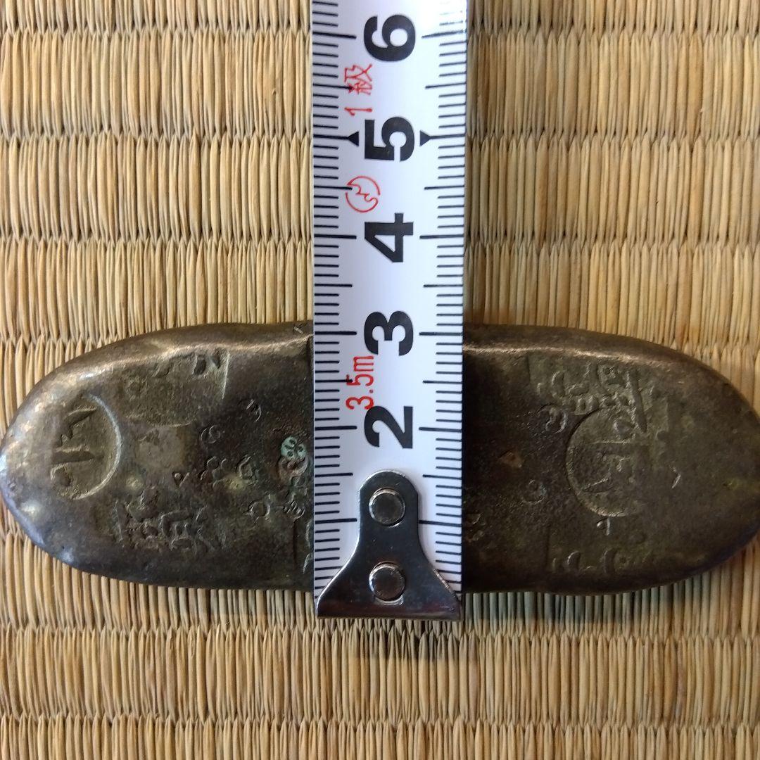 元文丁銀　138g　ケース入り　刻印有り　8.4✕3.1 厚み4㎜