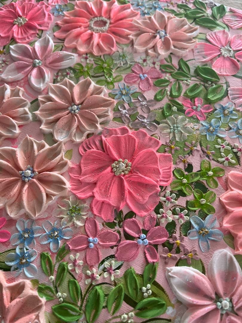 ピンク　ピンクのお花 壁掛けアート 絵画 花の絵 フラワーアート フランフラン