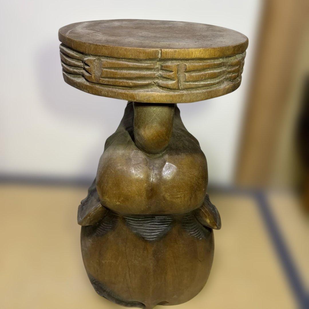 アンティーク 木彫り象スツール 木製椅子 アジアン家具 高さ52cm