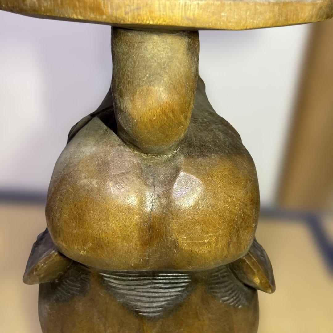 アンティーク 木彫り象スツール 木製椅子 アジアン家具 高さ52cm