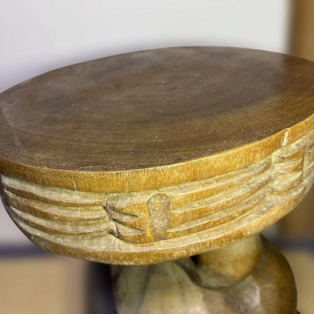 アンティーク 木彫り象スツール 木製椅子 アジアン家具 高さ52cm