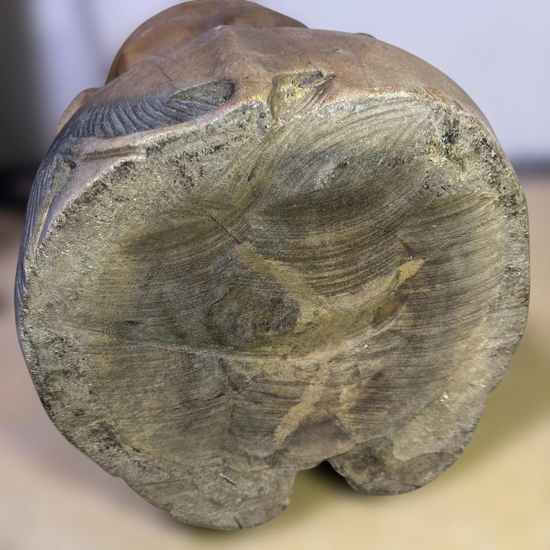 アンティーク 木彫り象スツール 木製椅子 アジアン家具 高さ52cm