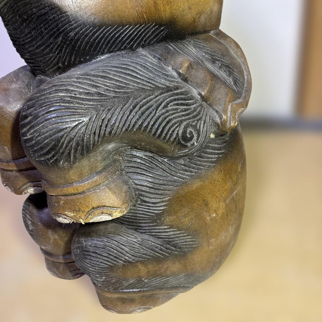 アンティーク 木彫り象スツール 木製椅子 アジアン家具 高さ52cm