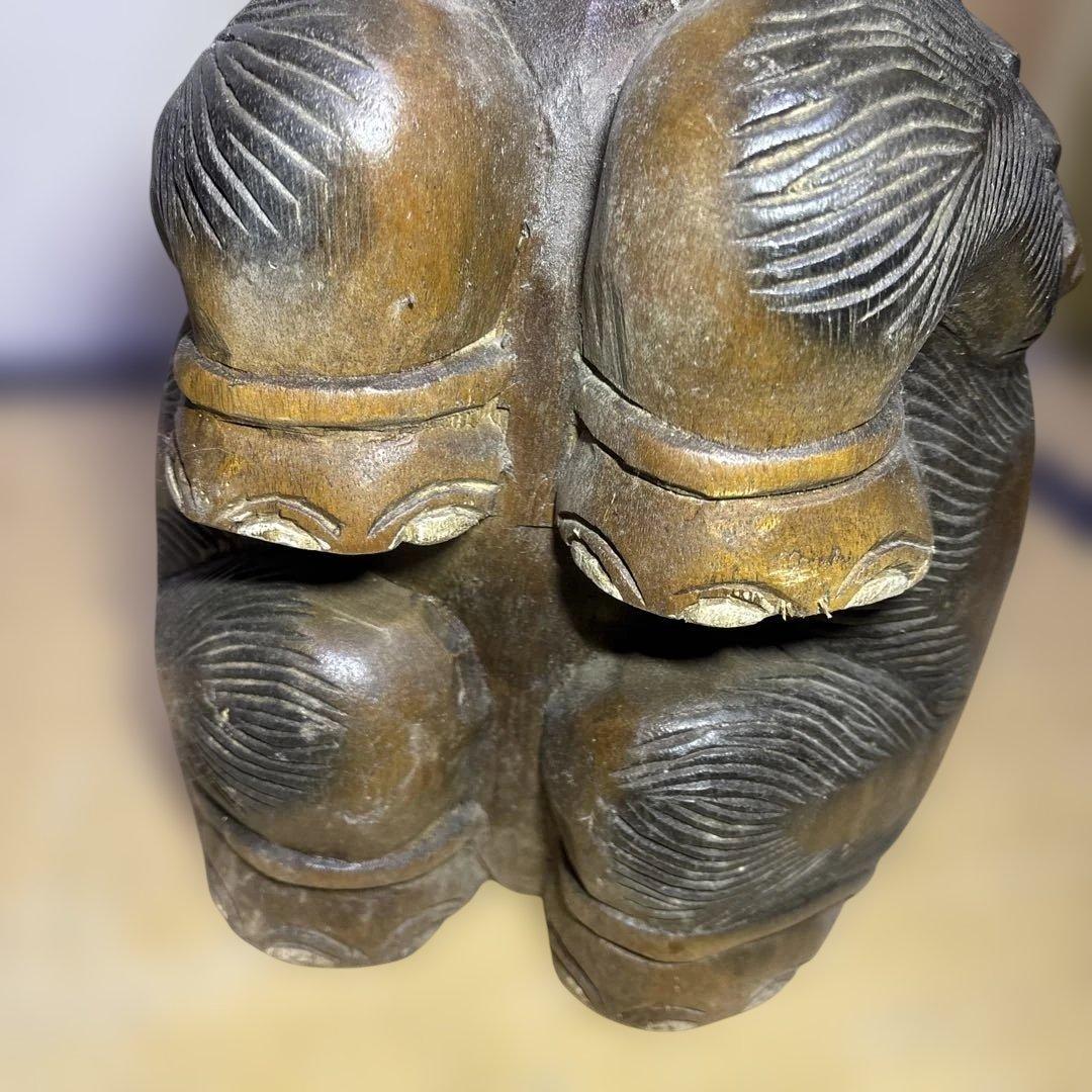 アンティーク 木彫り象スツール 木製椅子 アジアン家具 高さ52cm