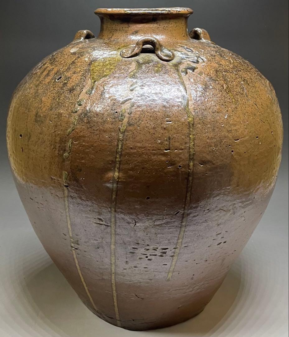 古丹波　三耳壺　大壺　35cm 　p5633