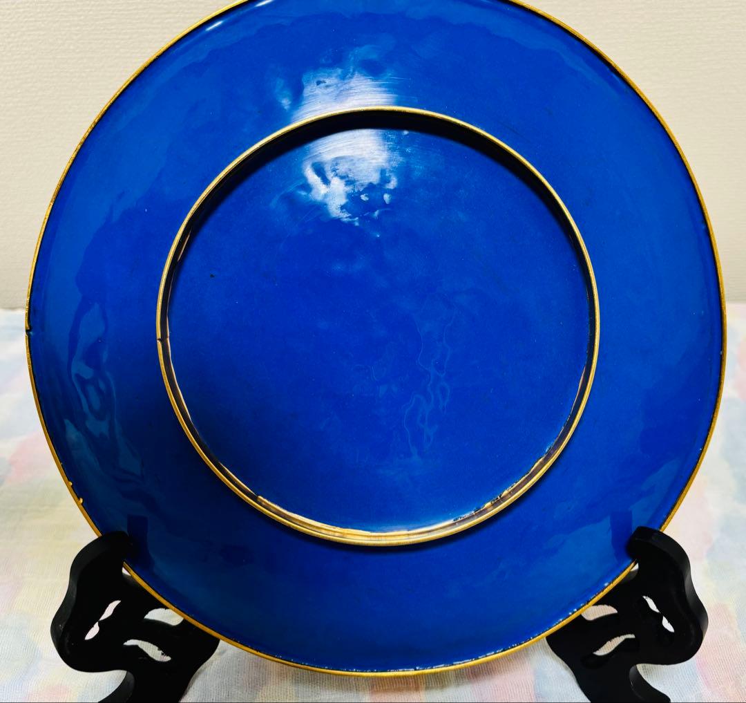 花と鳥の金属装飾皿