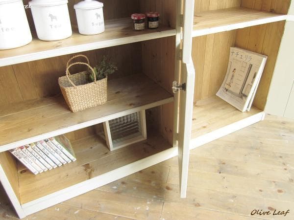 サイズ、デザインオーダー可！超ワイド４扉ローラック●シャビーブラウン●受注製作