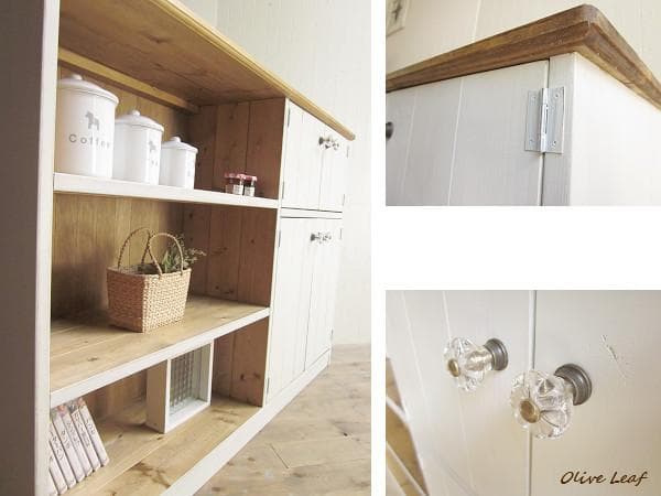 サイズ、デザインオーダー可！超ワイド４扉ローラック●シャビーブラウン●受注製作