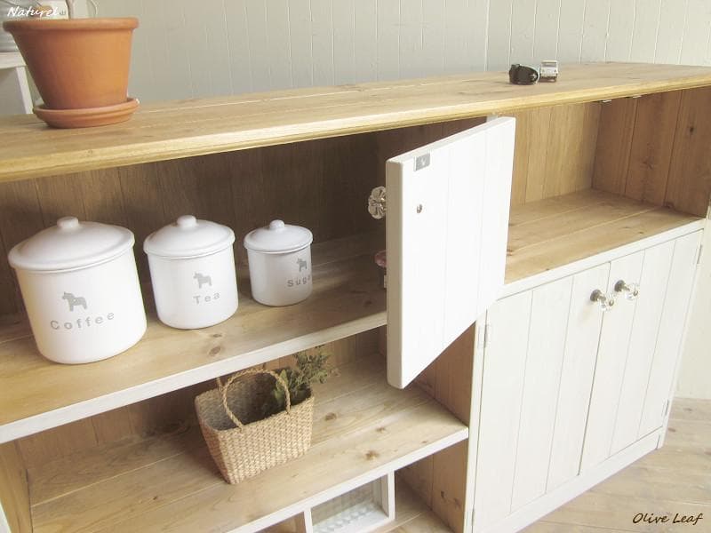 サイズ、デザインオーダー可！超ワイド４扉ローラック●シャビーブラウン●受注製作