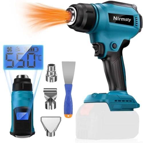 ヒートガン コードレス 小型 充電式ヒートガン 30～550°液晶に温度調整 b