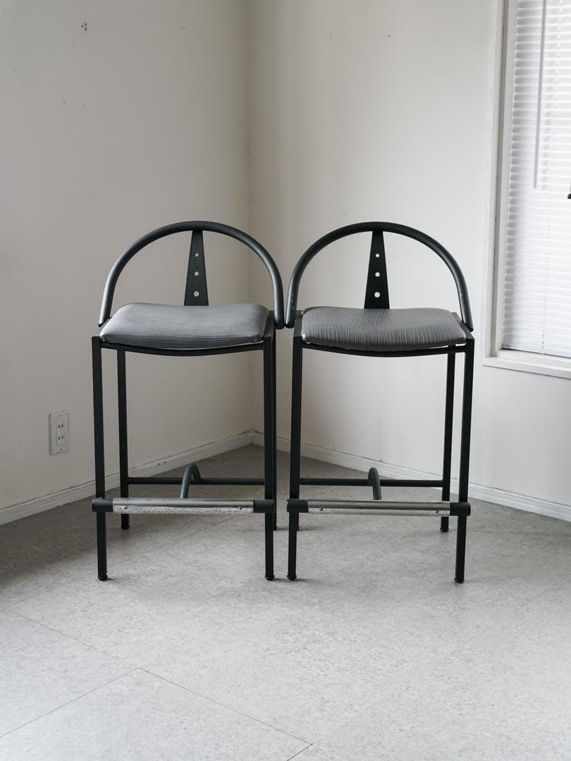 80's ポストモダン 幾何学 ハイチェア メンフィスデザイン 倉俣史朗