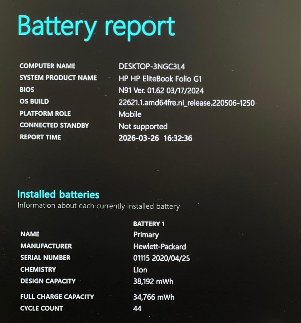 Windowsノート本体 HP EliteBook Folio G1 8GB/120GB