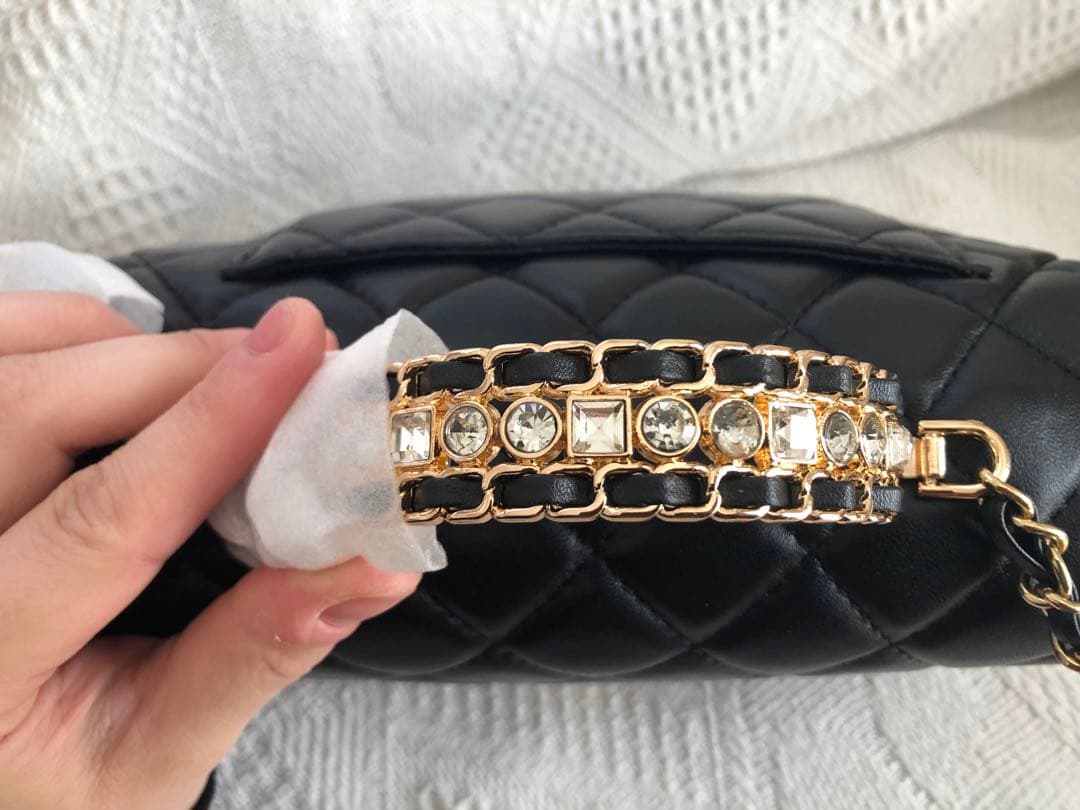 CHANEL ノベルティ キャビアスキン ハンドバッグ ショルダーバッグ