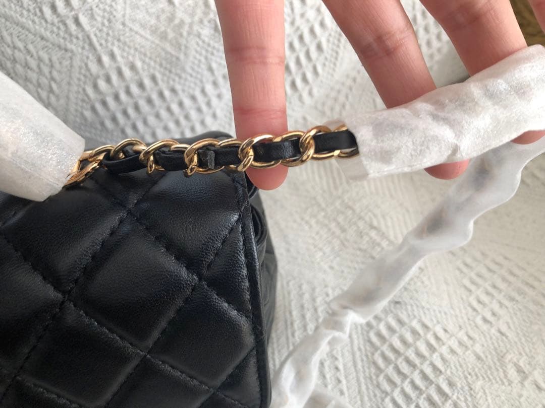 CHANEL ノベルティ キャビアスキン ハンドバッグ ショルダーバッグ