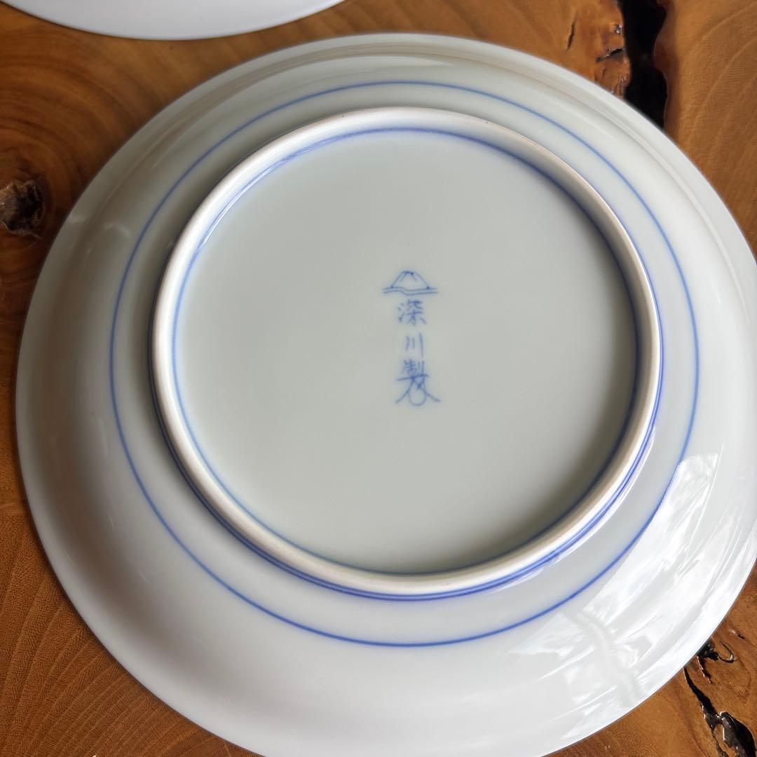 深川製磁 牡丹金ミル 和皿揃 宮内庁御用達 5枚セット 直径約15.5cm 共箱