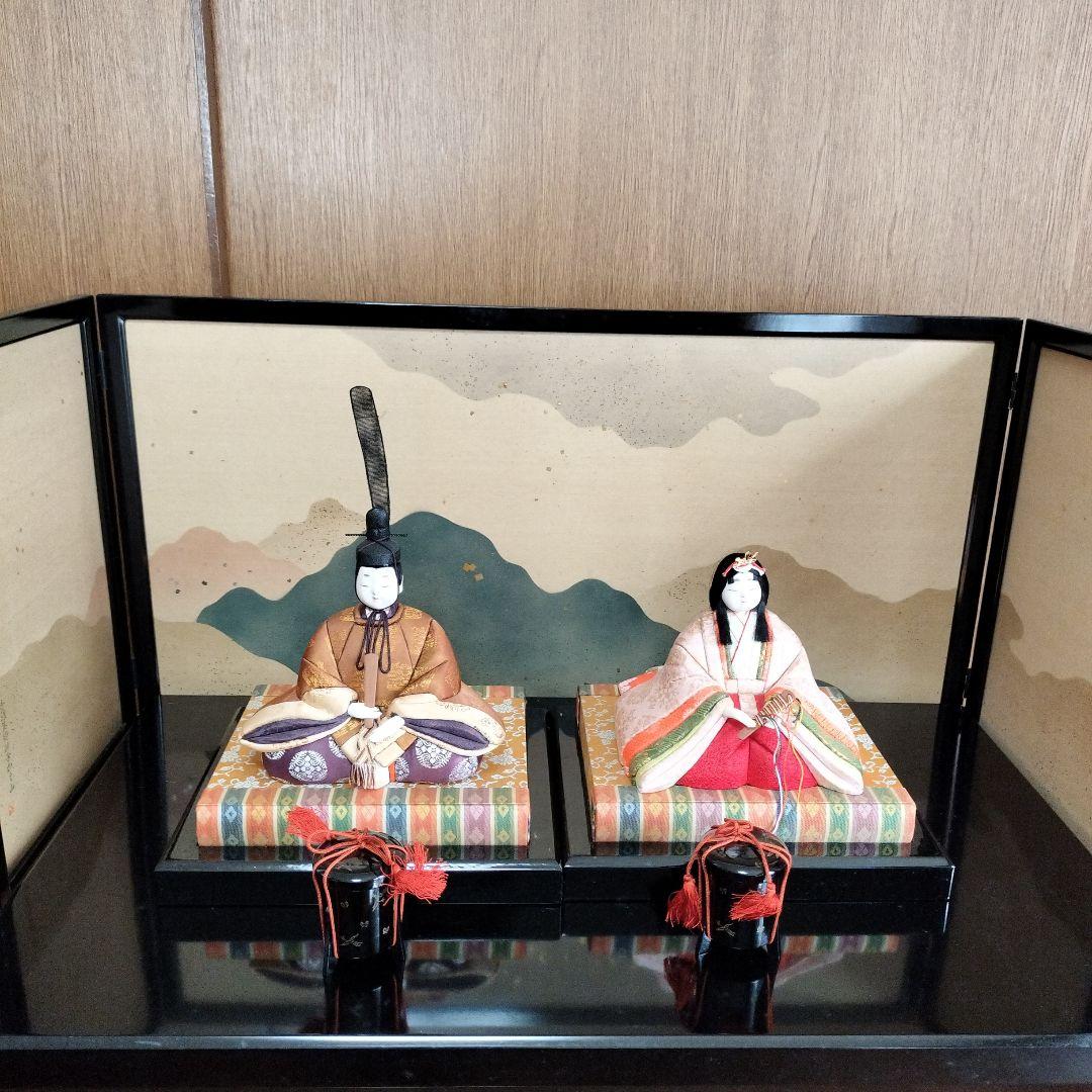 28日迄の出品★木目込み雛人形 親王飾り