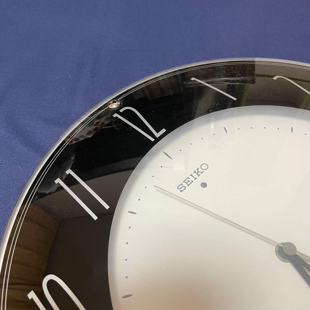 SEIKO 電波掛け時計 ブラック 直径30cm