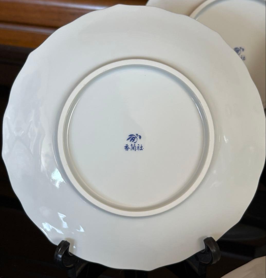 香蘭社　オーキッドレース　花柄　陶磁器　深皿1枚、ケーキ皿5枚、6点セット ‼️