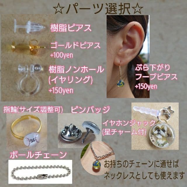 ★ペットの似顔絵★ ダックスフンド チワワ 秋田犬 指輪 キーホルダー