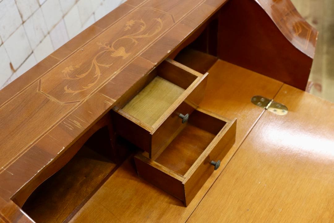 GMIK508○イタリア製 ライティングビューロー デスク クラシック 象嵌