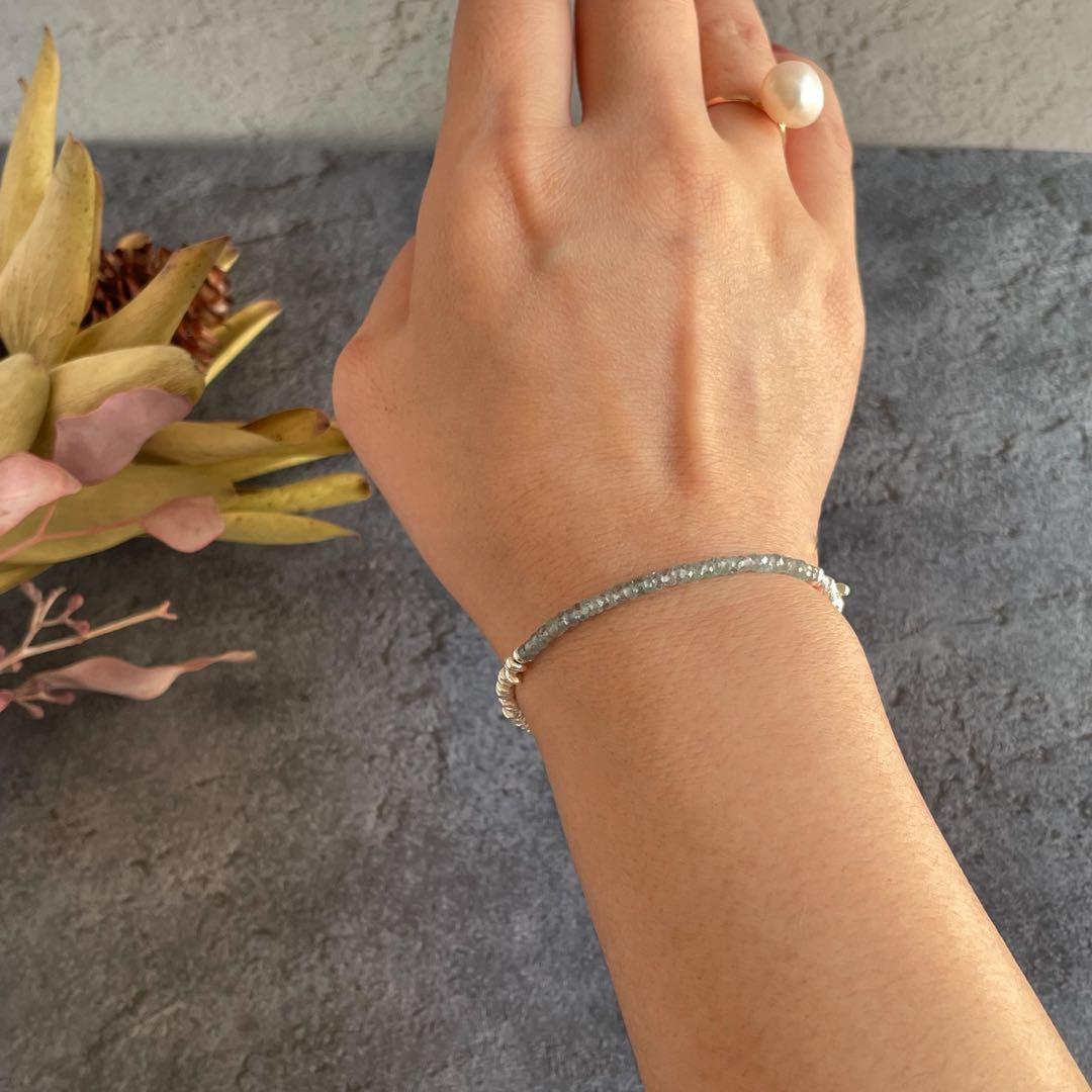 ブルーサファイア カレンシルバー ブレスレット silver925