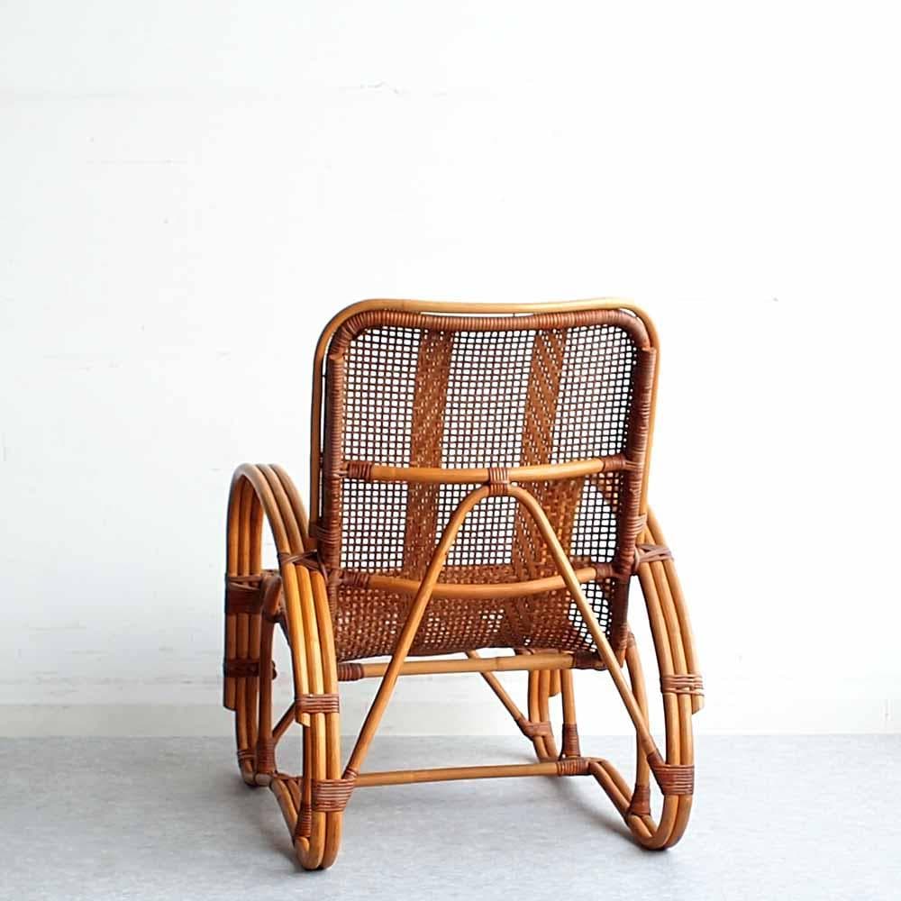 70s オールド ラタン ラウンジチェア ZR24449