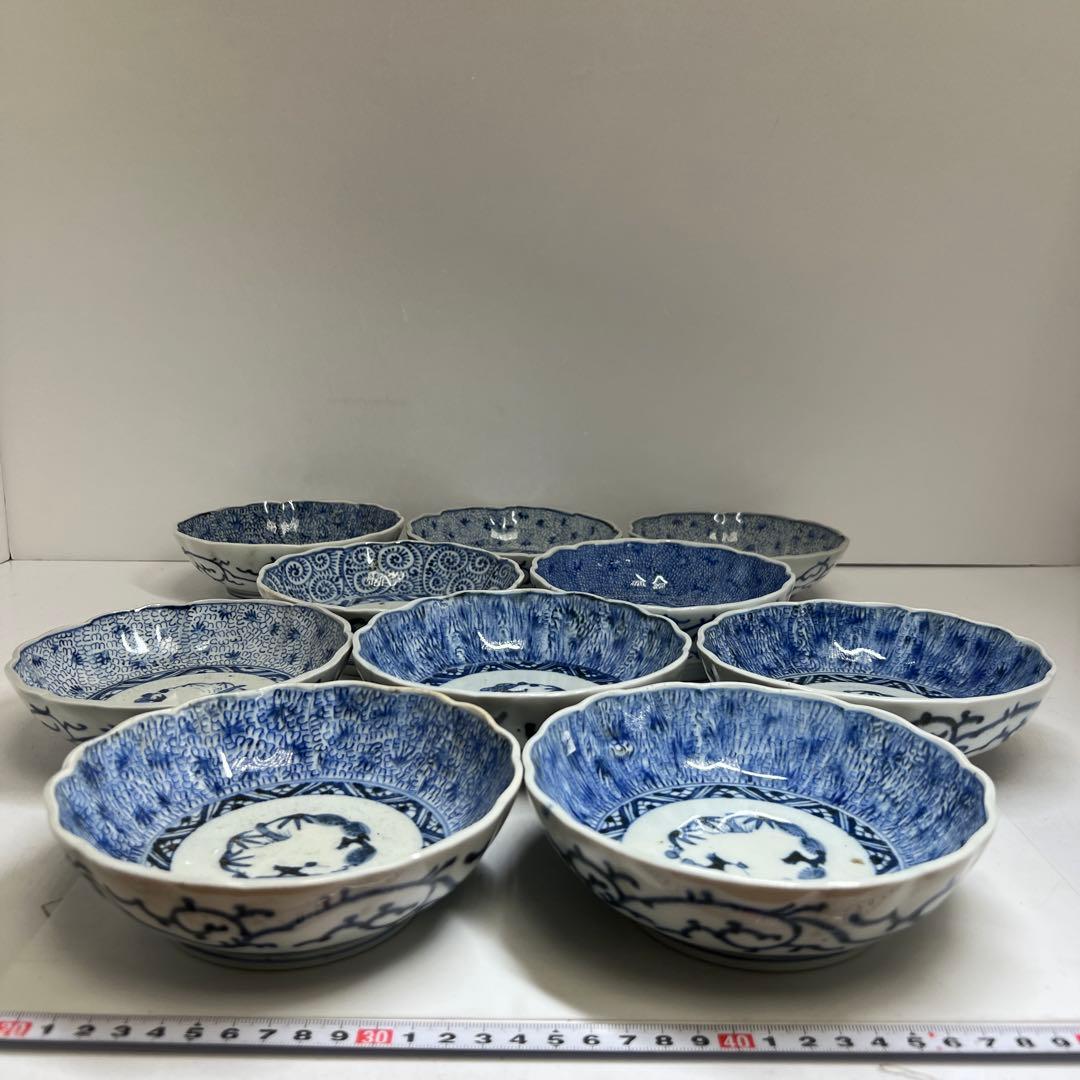 古伊万里　みじんこ膾皿10点　幅約15.5㎝　東Y8-0312⑤