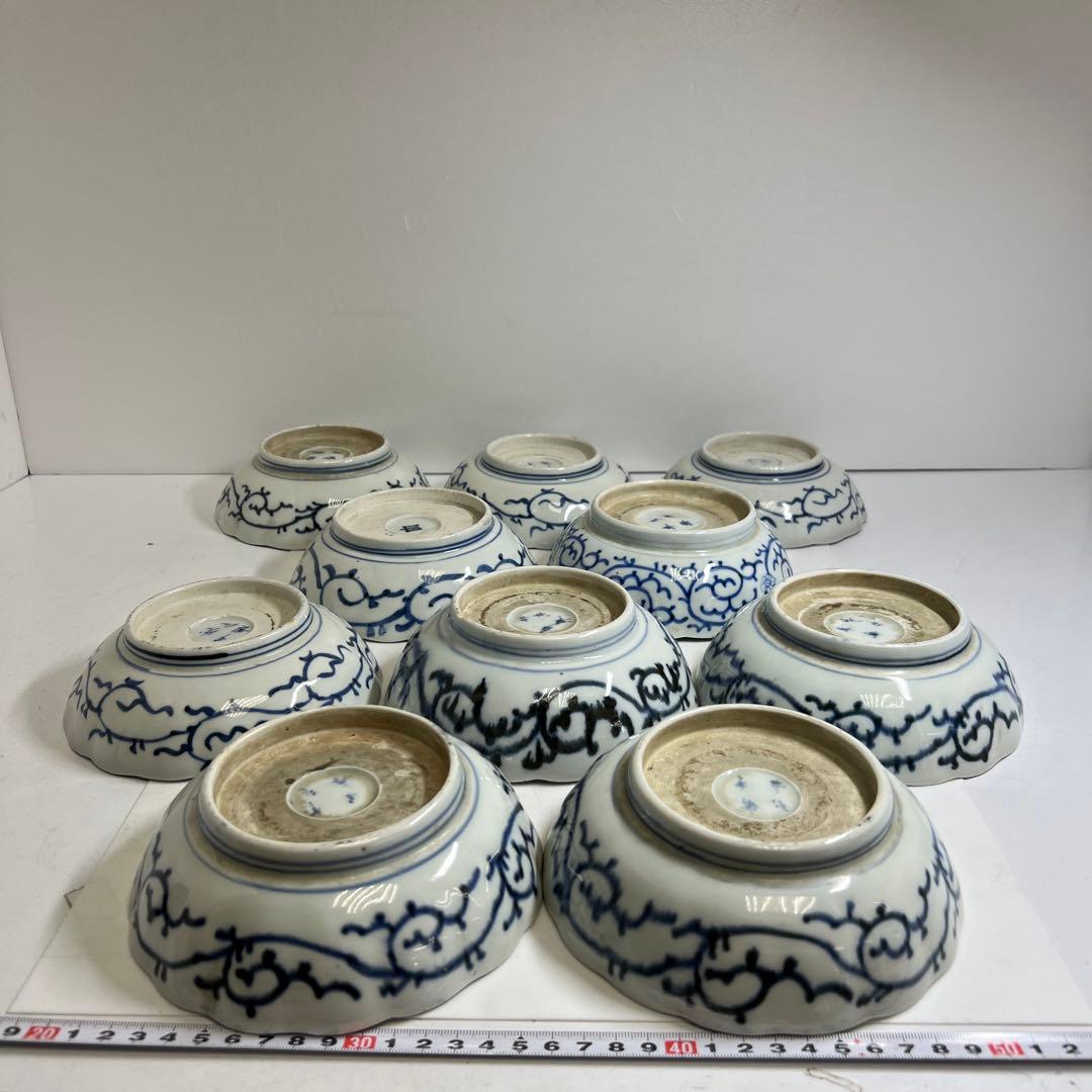 古伊万里　みじんこ膾皿10点　幅約15.5㎝　東Y8-0312⑤