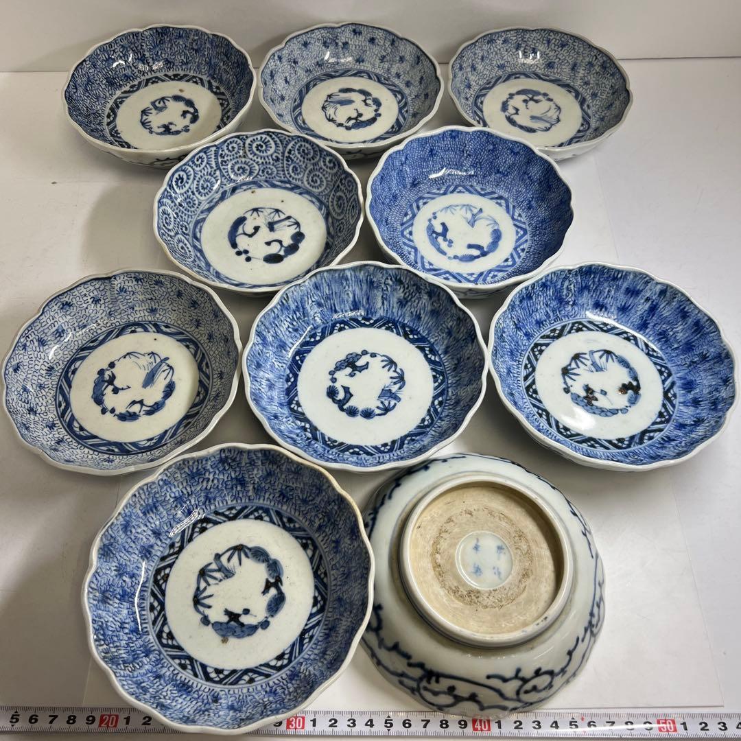 古伊万里　みじんこ膾皿10点　幅約15.5㎝　東Y8-0312⑤