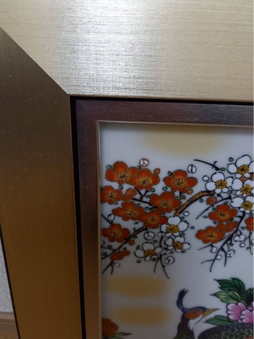 九谷焼 陶額（掛け飾り・陶板）／自宅保管品