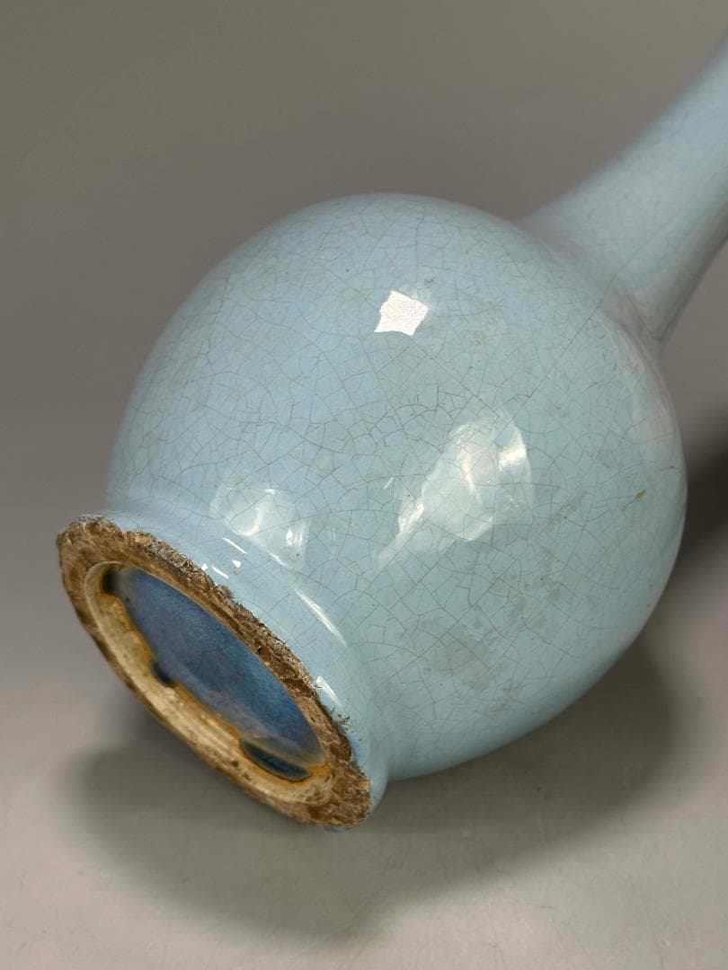 中国美術　清朝　清時代　天藍釉　花瓶　花器　時代　唐物　古物