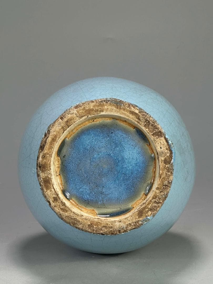 中国美術　清朝　清時代　天藍釉　花瓶　花器　時代　唐物　古物