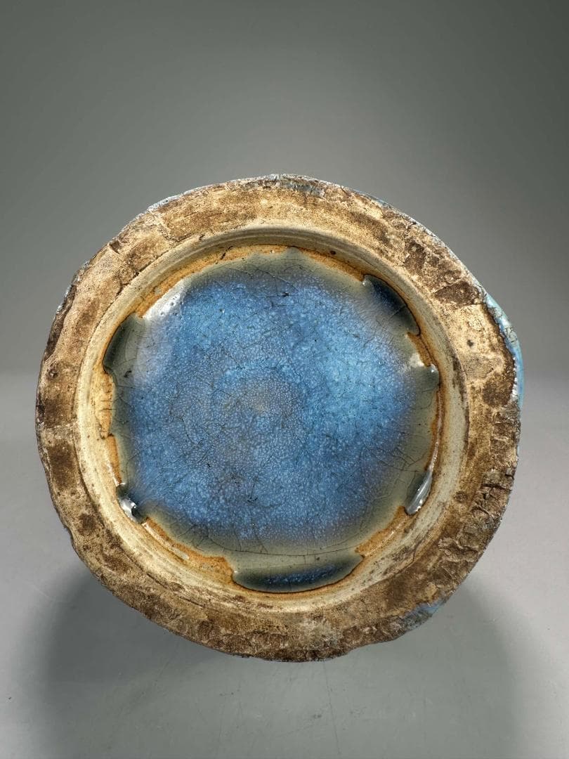 中国美術　清朝　清時代　天藍釉　花瓶　花器　時代　唐物　古物