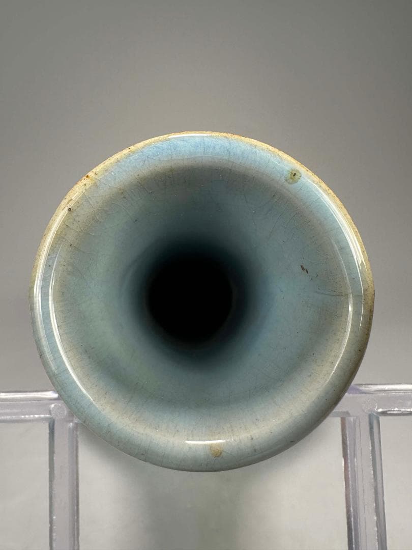 中国美術　清朝　清時代　天藍釉　花瓶　花器　時代　唐物　古物